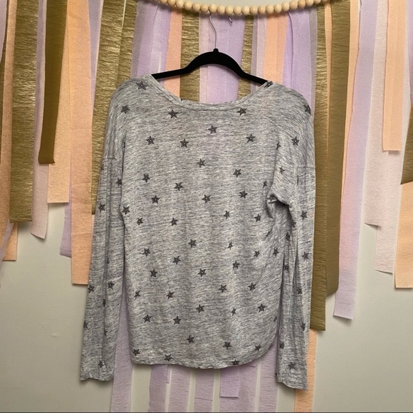 Rails Sami Heather Gray Rivet Stars Long Sleeve Tee Shirt Women’s Small Linen - Picture 3 of 8